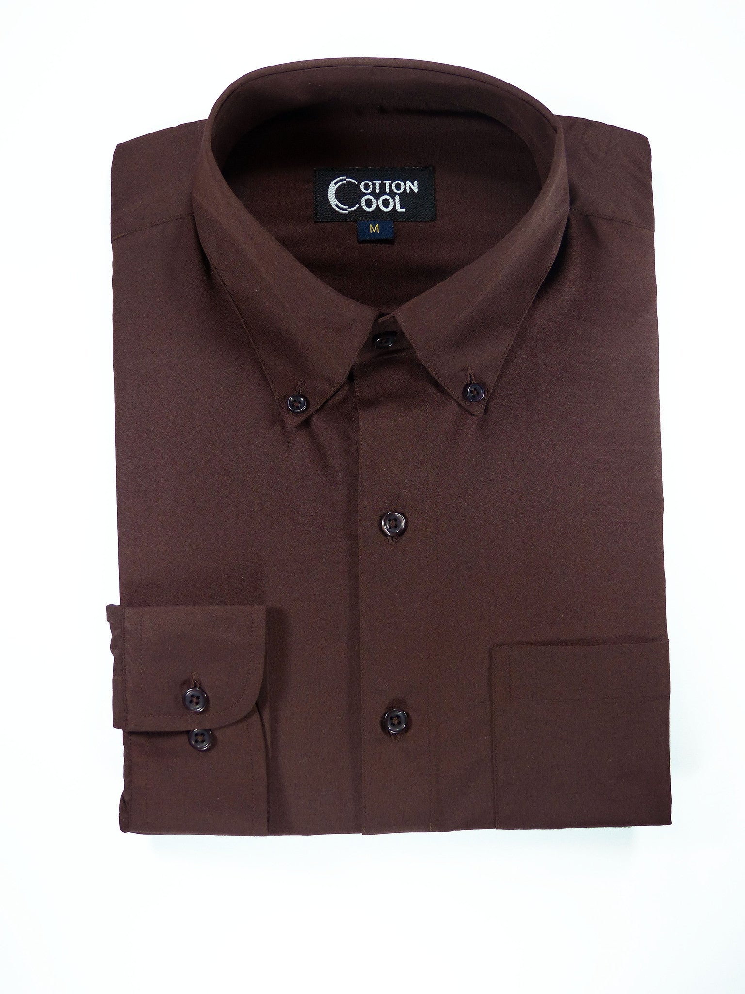 Slim Fit Button-Down Collar Long Sleeve Shirt, Classic I Solid - Dark Cotton Cool Slim Fit Button-Down Collar Long Sleeve Shirt, Classic I Solid - Dark Cotton Cool