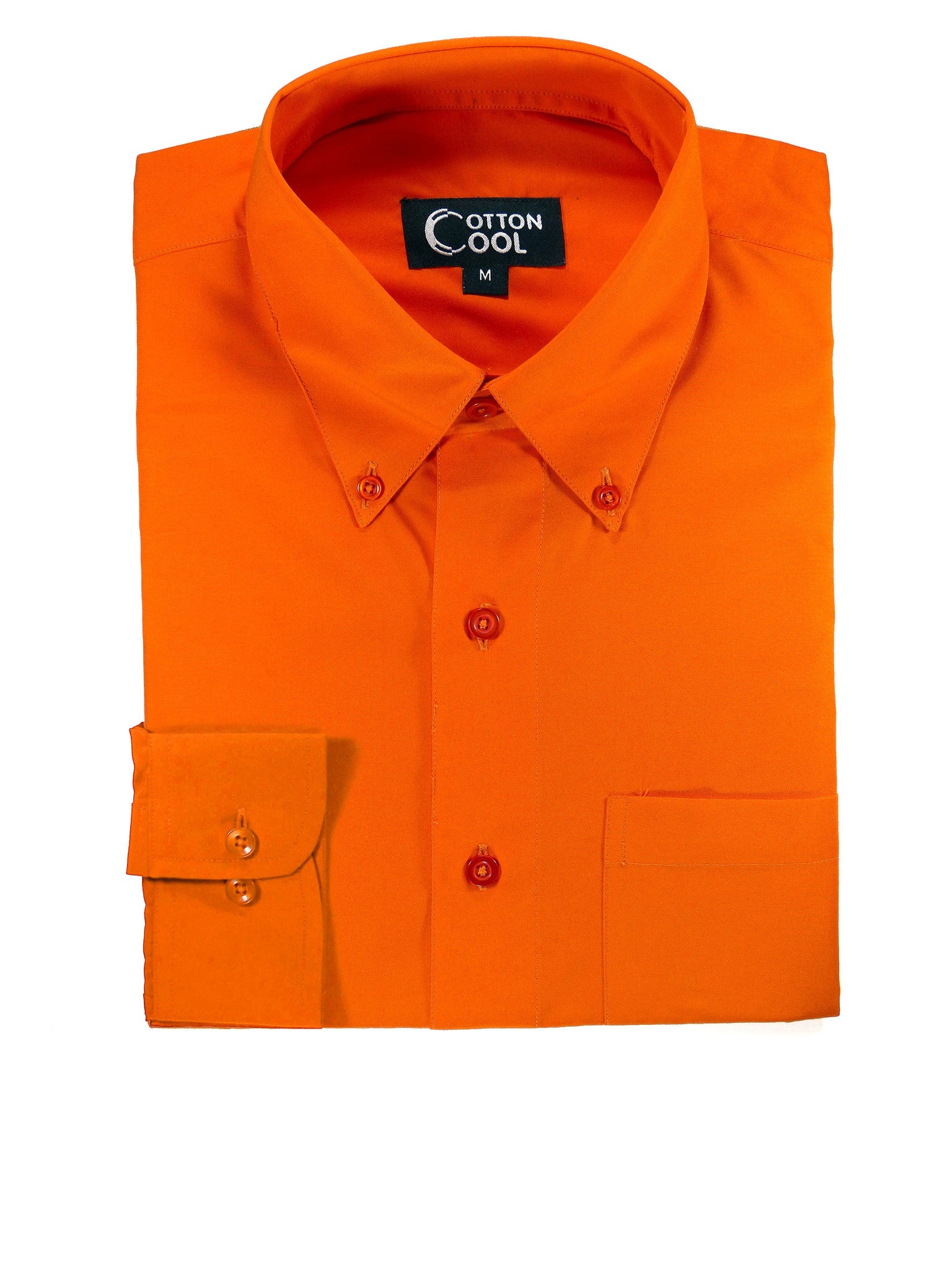 orange dress shirt Slim Fit Button-Down Collar Long Sleeve Shirt, Classic I Solid
