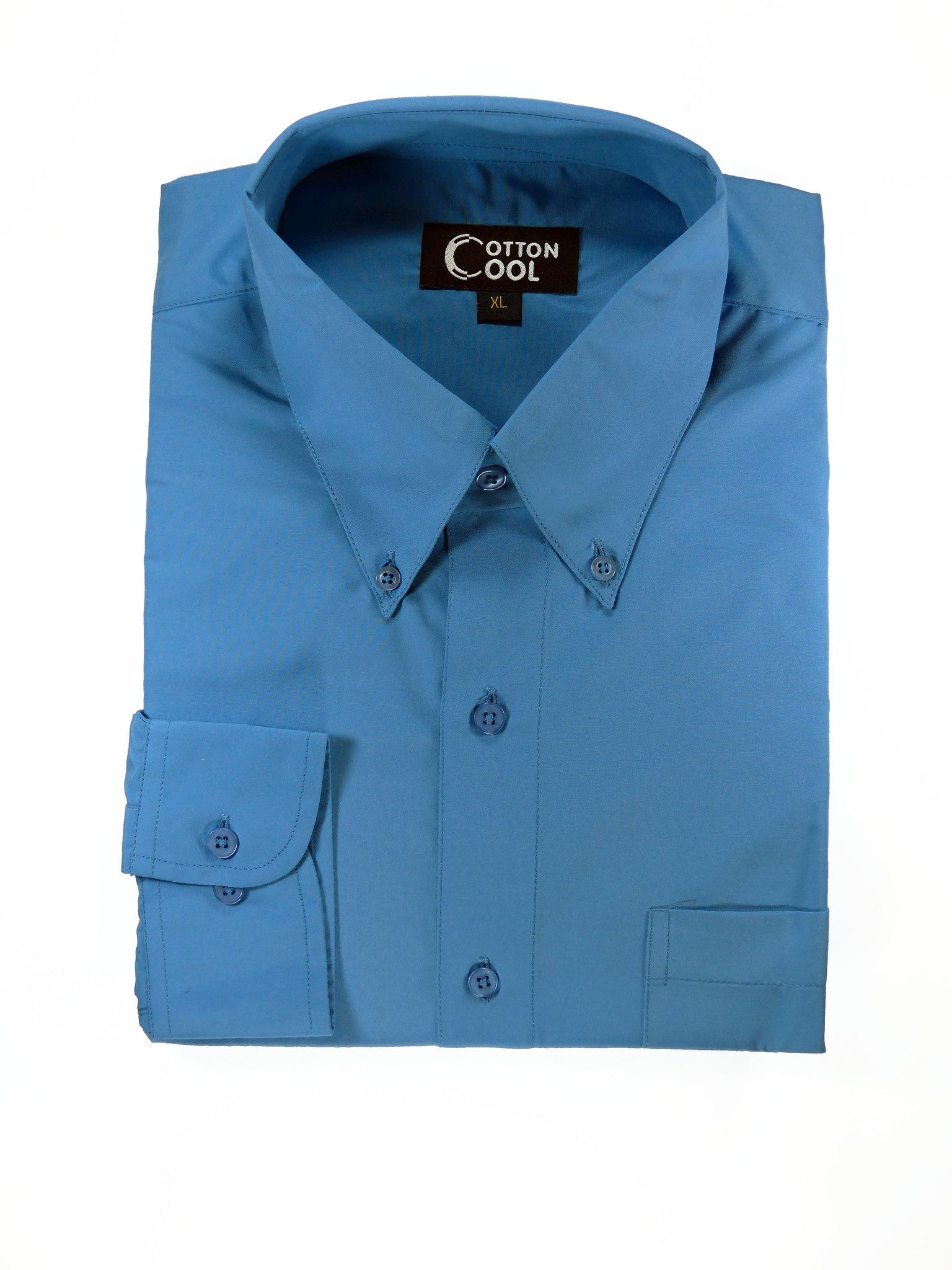 Slim Fit Button-Down Collar Long Sleeve Shirt, Classic I Solid - Steel Cotton Cool Slim Fit Button-Down Collar Long Sleeve Shirt, Classic I Solid - Steel Cotton Cool