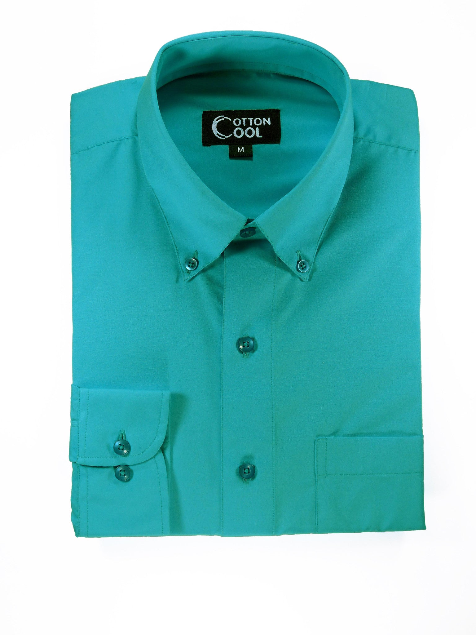 Slim Fit Button-Down Collar Long Sleeve Shirt, Classic I Solid - Turqu Cotton Cool Slim Fit Button-Down Collar Long Sleeve Shirt, Classic I Solid - Turqu Cotton Cool