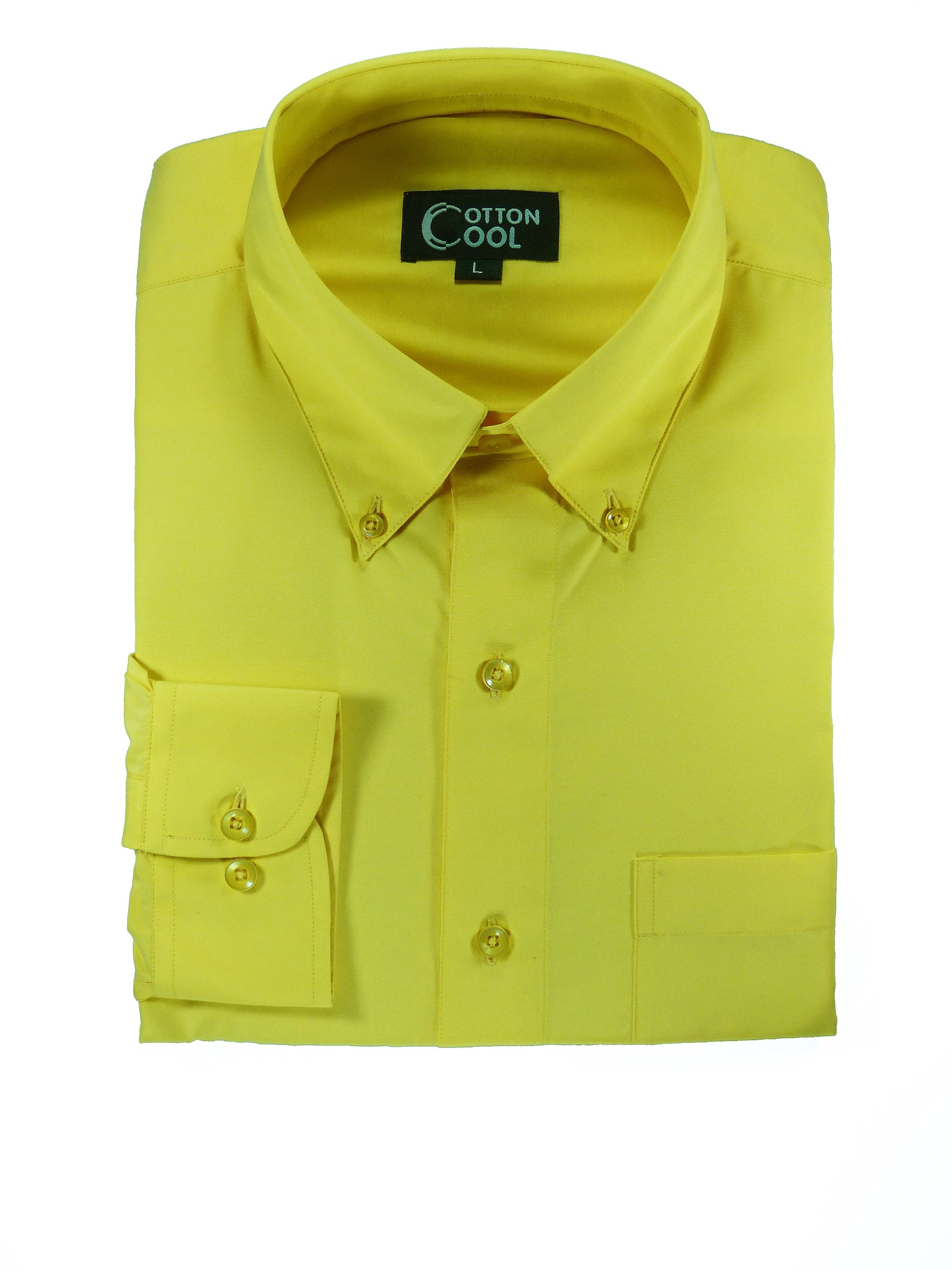 dress shirt yellow long sleeve button down Made-in-USA Flap Pocket Yellow Oxford Cloth Button Down Shirt
